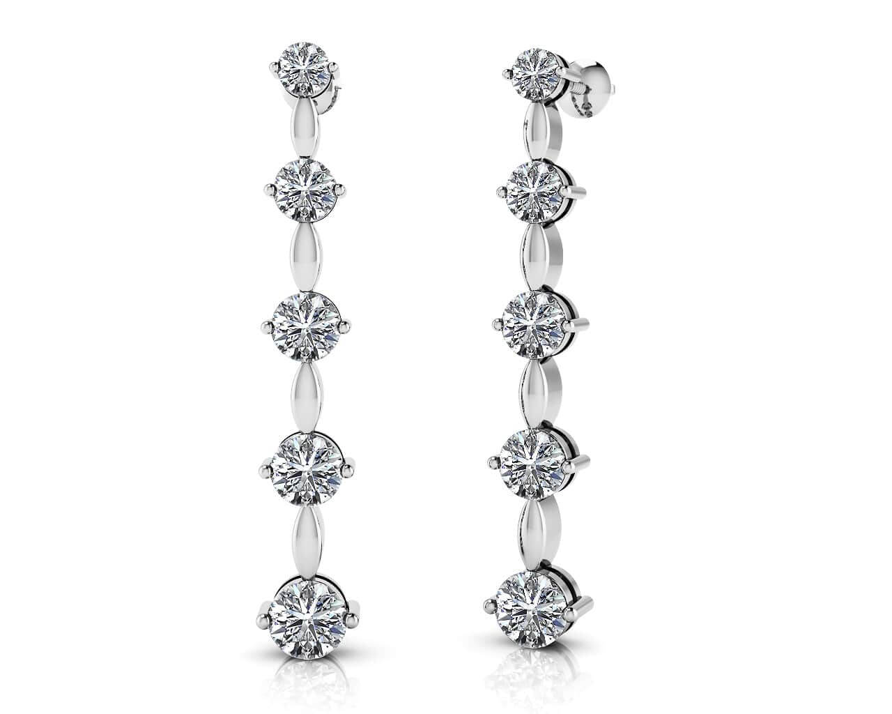 Graduated Diamond Journey Earrings Diamond with 0.96 ct.(finished)